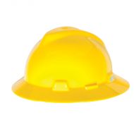 MSA Full Brim Hard Hat w/Ratchet - Yellow