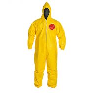 Tychem Polycoated Coverall w/Hood, Elastic Wrists & Ankles