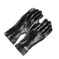 PVC Dipped Gloves, Black, Lined, Smooth, 12" long, 12 pair/BX