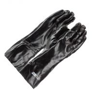 PVC Dipped Gloves, Black, Lined, Smooth, 14" long, 12 pair/BX